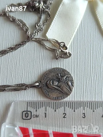 Сребърен синджир с висулка (13), снимка 3 - Колиета, медальони, синджири - 55642090