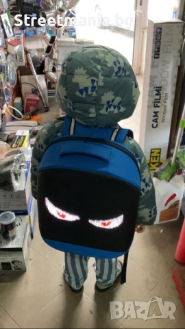 Смарт LED раница Wi-fi приложение Pixel ученическа, лед , мото мотор, снимка 4 - Раници - 54001845