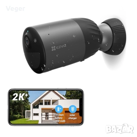 EZVIZ BC1C 2K+ 4MP Камера на Батерия с Цветно Нощно Виждане IR 30m