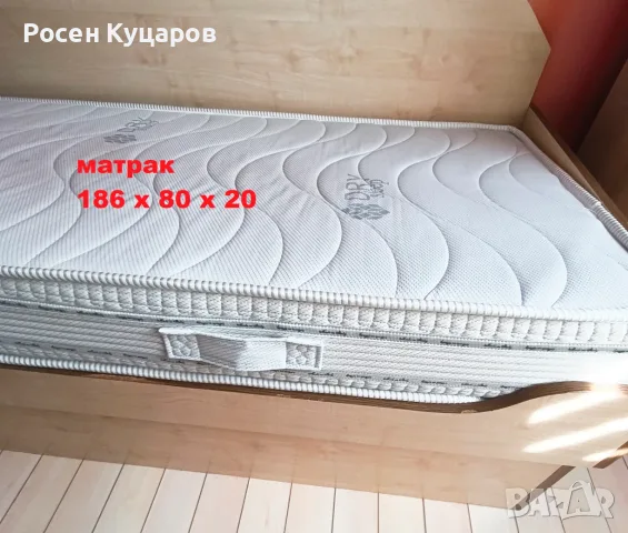 единично легло с двулицев матрак, снимка 2 - Спални и легла - 55556004