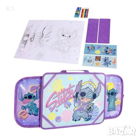 ПРОМО! Детски комплект Чанта Стич с 19 части за рисуване Лило и Стич, Lilo and Stitch drawing set