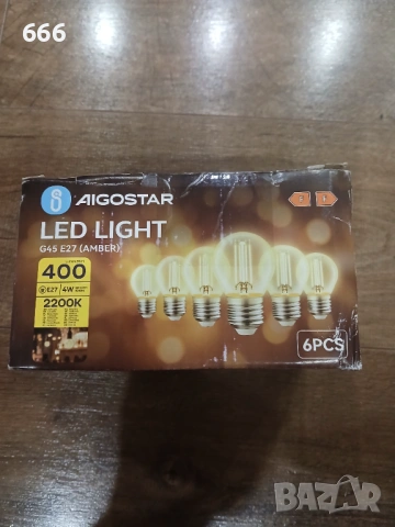 6 броя LED крушка Aigostar E27 Vintage 35 W 2200к, снимка 8 - Друга електроника - 54633689