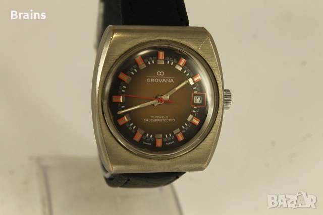 1960's GROVANA Швейцарски Ръчен Часовник, снимка 4 - Мъжки - 55143704