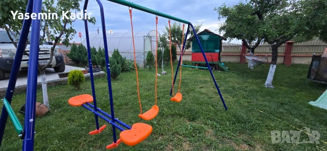 Комплект люлки vidaXL, 4 оранжеви седалки, 324х155х182 см, снимка 2 - Градински мебели, декорация  - 54743054