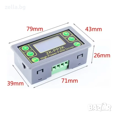 PWM регулатор 5V–24V 8A – Генератор на сигнали 1Hz–150KHz, таймер и управление на DC двигатели 10297, снимка 6 - Друга електроника - 54663152