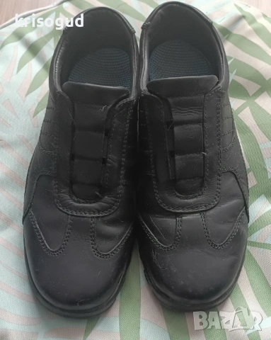 Мъжки черни обувки от естествена кожа с ластик, 43 номер (28 см. дължина на стелката), HANDMADE, снимка 2 - Маратонки - 54157075