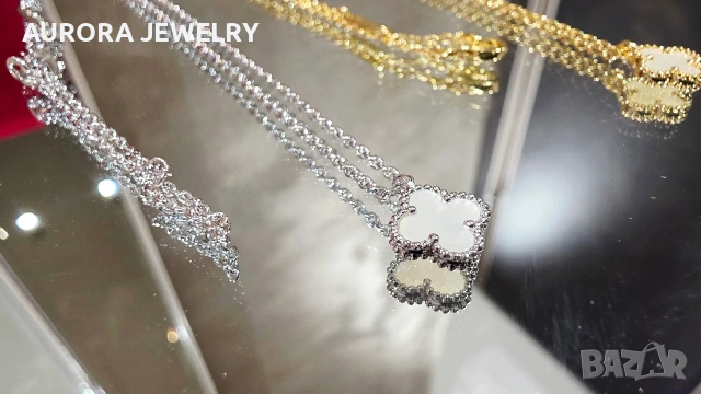 Van Cleef & Arpels VCA Gold Mother of Pearl Sweet Alhambra Clover Дамско Колие, снимка 8 - Колиета, медальони, синджири - 54309303