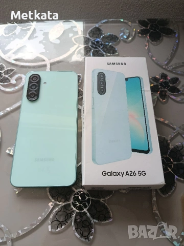 Samsung Galaxy A26 5G – Светлосин / Мента (Пълен комплект + Калъф) 