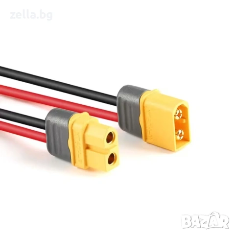 Конектор XT60H мъжки + женски с кабел 12AWG 30 см – 60A за LiPo/LiFePO₄ батерии, тротинетки 10466, снимка 11 - Друга електроника - 54703751
