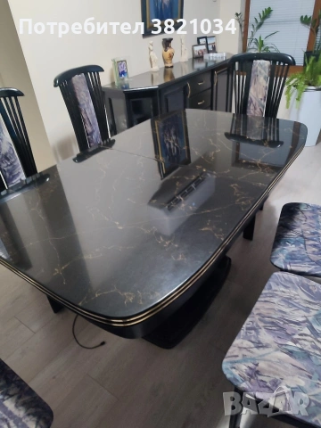 Трапезна маса с 6 стола, снимка 3 - Маси - 54233387