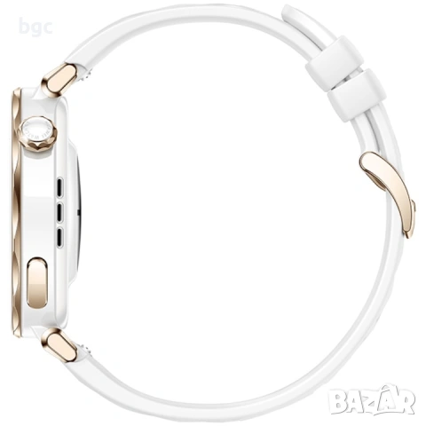 ЧИСТО НОВ Huawei Watch GT 5 Pro (42mm, Бял / White Rubber) – Пълен комплект, снимка 4 - Смарт часовници - 55286477