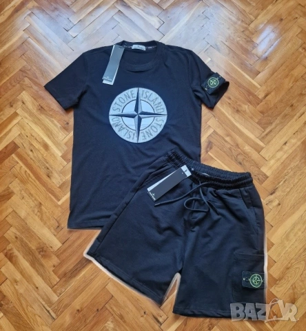Страхотна мъжка тениска и къси панталони STONE ISLAND размер S M L XL 2XL , снимка 3 - Спортни дрехи, екипи - 55004216