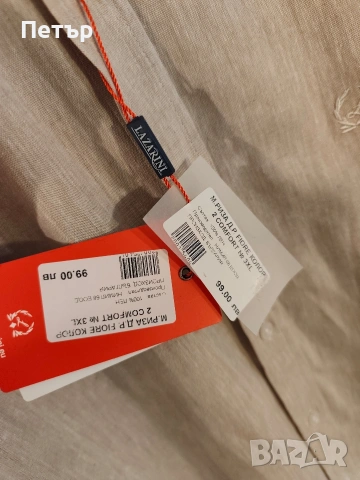 Мъжка ленена риза Lazarini, снимка 4 - Ризи - 54280924