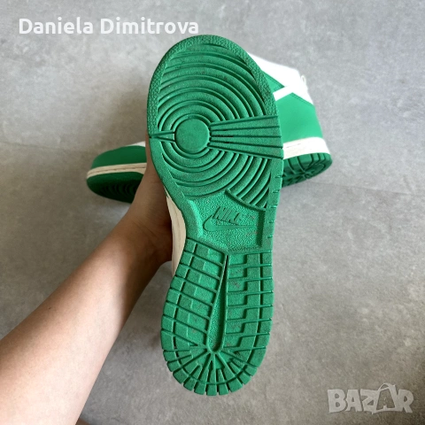 Nike Dunk High White Green, снимка 3 - Маратонки - 55274130