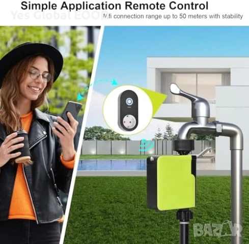 Shrivee WiFi контролер за поливане с 1 зона 2.4GHz, снимка 2 - Друга електроника - 55016739