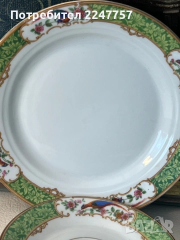 Троен сет порцелан райски птици, снимка 4 - Антикварни и старинни предмети - 54179526