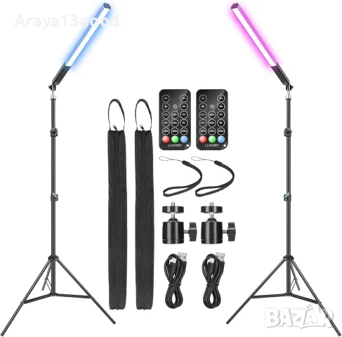 Комплект 2 RGB LED осветителни пръчки LUXCEO P400 с трипод