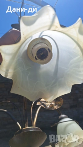 Старинни месингови  (бронзови) полилеи, абажури, снимка 11 - Антикварни и старинни предмети - 54320340