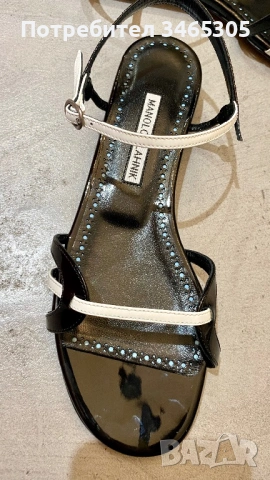 Manolo Blahnik дамски лачени сандали 37, снимка 5 - Сандали - 54663675