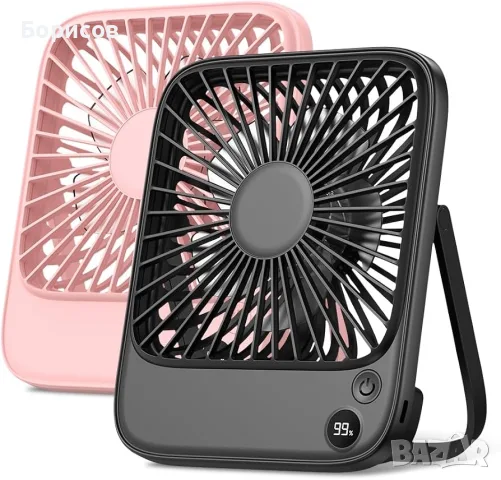 Комплект от 2 броя преносими настолни вентилатори TOPK (TOPK 2-Pack Portable Desk Fan)