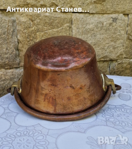 Стари масивна медна кофа с желязна дръжка , снимка 9 - Декорация за дома - 55159548
