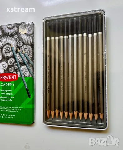 12 Derwent Academy Sketching Дервент Професионални графични моливи +Подарък, снимка 2 - Ученически пособия, канцеларски материали - 55421102