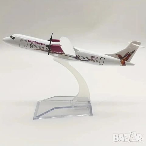 ATR 72 самолет модел макет Caribbean метален пътнически маршрут къси разстояния пътници билет кабина