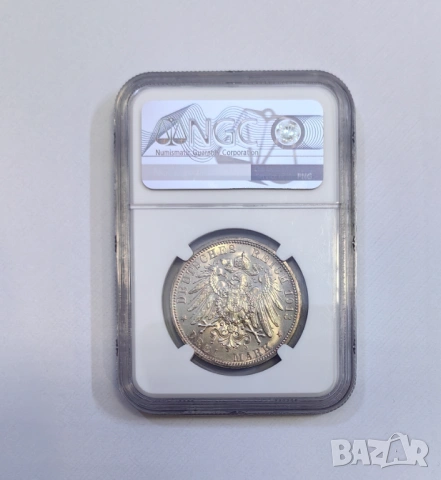 3 марки 1913 А Прусия - Германия NGC MS 62, снимка 2 - Нумизматика и бонистика - 54930930