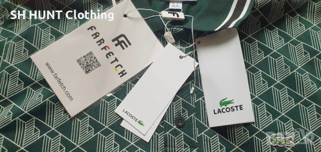 LACOSTE Monogram Print Short Sleeve Polo Shirt размер S / M / L / XL / XXL поло тениска, снимка 7 - Тениски - 54795742