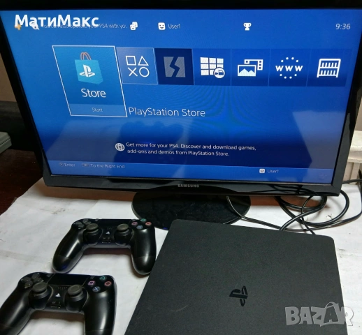 Playstation 4 + 2 контролера, снимка 3 - PlayStation конзоли - 54364195