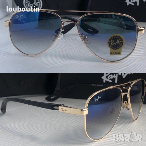 Ray Ban Ferrari 3 цвята мъжки слънчеви очила авиатор минерално стъклоло, снимка 4 - Слънчеви и диоптрични очила - 55153693