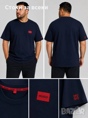 Батал размери 🔥 Мъжка тениска Hugo Boss 3хл,4,хл,5хл,6,хл 27€🖤, снимка 2 - Тениски - 55036007