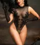 PinupPomp - Дантеленo боди с висока яка , снимка 1