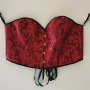 Червен готически корсет с връзки и флорален мотив XL/XXL/XXXL, снимка 1