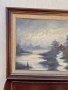 Прекрасна антикварна авторска картина масло върху платно , снимка 5