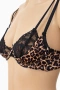 Hunkemöller сутиен 75B с черна дантела и леопардов сатенен принт, снимка 2