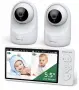 SEBIKAM Бебефон с 2 Wi-Fi камери, 5.5” LCD дисплей, двупосочно аудио, нощно виждане – Нов, снимка 1
