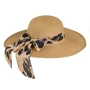Дамска сламена шапка с леопардова лента и кант кафява_1235292, снимка 2