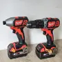 НОВ комплект Milwaukee M18 ударен гайковерт и винтоверт с 2 батерии 4Ah, зарядно и куфар, снимка 5
