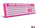 KROM BARBIE KANDY - Бяла LED мембранна клавиатура, мишка 6400 DPI оптичен сензор, снимка 5