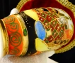 Порцеланова ваза Satsuma,злато,емайли,печат. , снимка 8