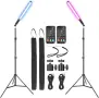 Комплект 2 RGB LED осветителни пръчки LUXCEO P400 с трипод, снимка 1