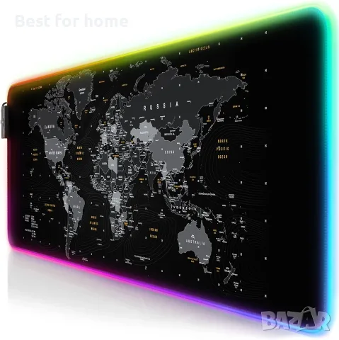 TITANWOLF XXL RGB геймърска подложка за мишка - 800x300 мм - XXXL удължена голяма LED подложка