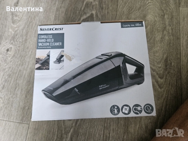 Акумулаторна прахосмукачка Silvercrest с вградена батерия.Чисто нова!