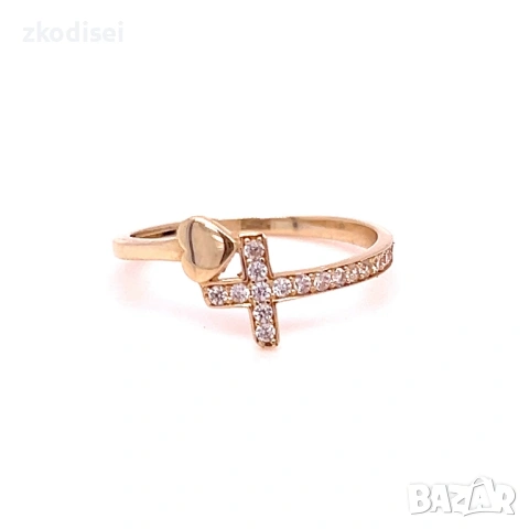 Златен дамски пръстен 1,34гр. 14кр. проба:585 размер:54 модел:38843-5