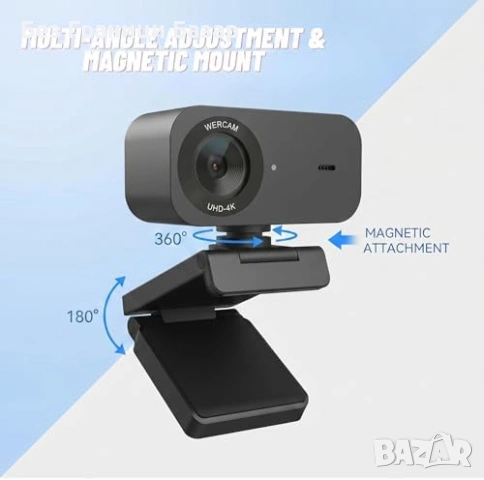 Нова Компютърна уеб 4K UHD Webcam с Микрофон USB Камера за Стрийминг Zoom Teams, снимка 3 - Друга електроника - 54723933