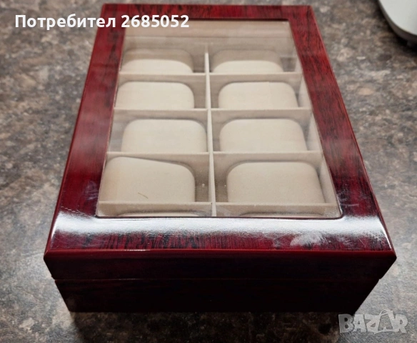 Дървена кутия за 10 броя часовници, снимка 5 - Други - 55129375