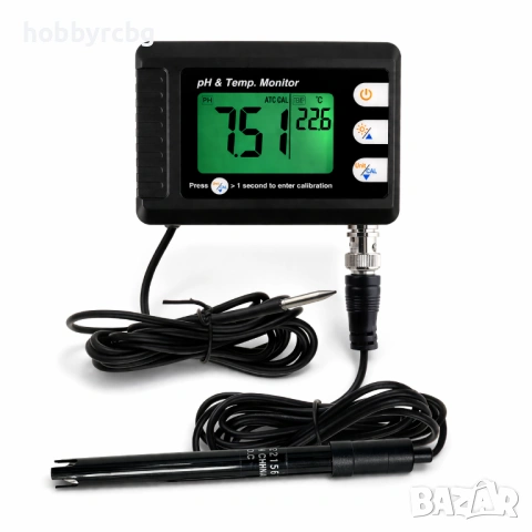 Kомбиниран тестер за рН и температура със сменяем pH електрод