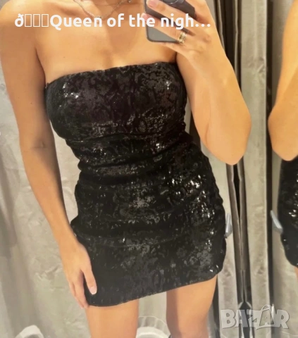Кадифена мини рокля ZARA