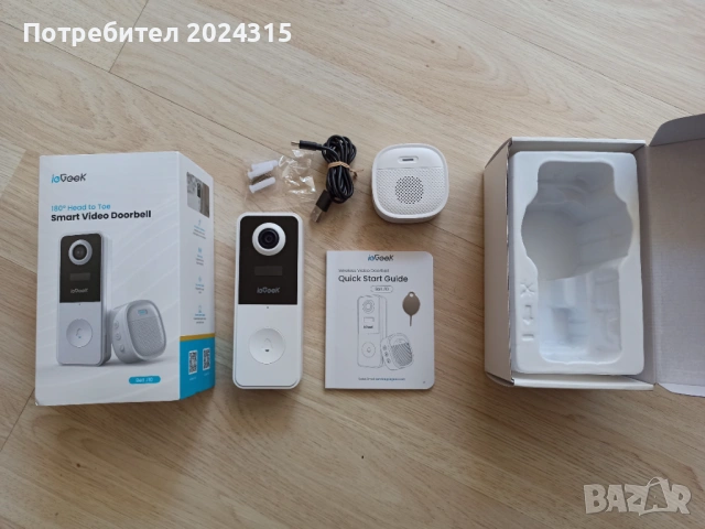Продавам НОВ Kамера звънец ieGeek Bell J10 WIFI AI– Smart Video Doorbell, снимка 2 - IP камери - 54500501